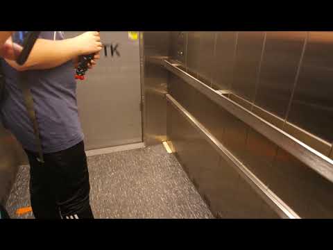 Old Kone traction freight elevator/lift in Kymenlaakso central hospital, Kotka