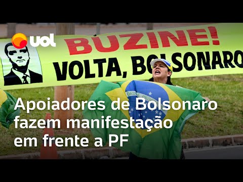 Apoiadores de Bolsonaro fazem manifestação em frente à Superintendência da PF em Brasília
