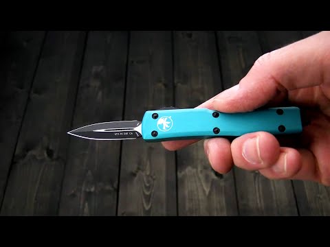 Microtech UTX-70 CA Double Edge Black 204P Turquoise California