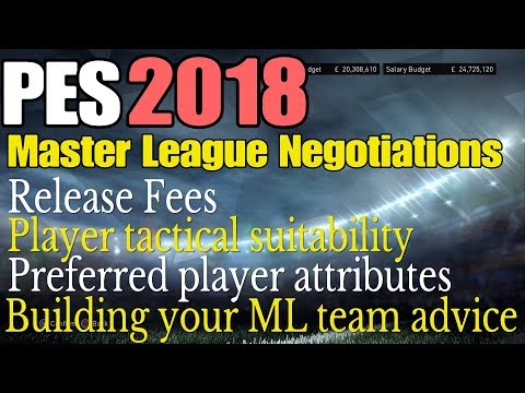 PES 2018 - Master League Negotiations - Tactical Suitability, Release Fees, Buidling your ML Team