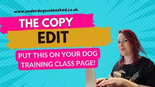 What to put on a dog training class page