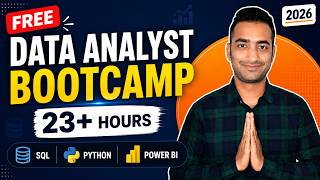 2026 FREE Data Analyst Bootcamp [23+ Hours] | SQL, Python, Pandas, Power BI, DAX & Real Projects