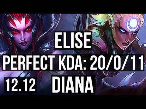 ELISE vs DIANA (JNG) | 20/0/11, 76% winrate, Legendary | EUW Master | 12.12