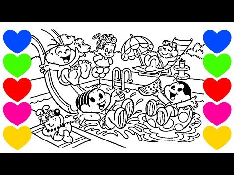 Colorindo Desenho da Turma da Mônica em português | Pintar Desenho da Turma da Mônica