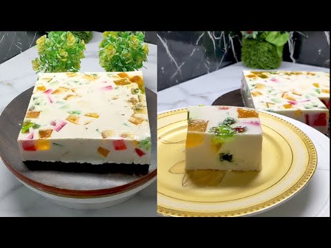Broken Glass Jelly Pudding | Easy no bake dessert recipe |  Eat N Everything