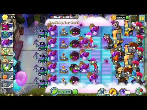 pvz 2 - nmt day 24 w/ only ancient egypt and neon mixtape tour plants