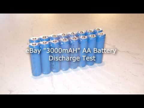 eBay "3000mAH" AA Battery Real Power Test With Curves