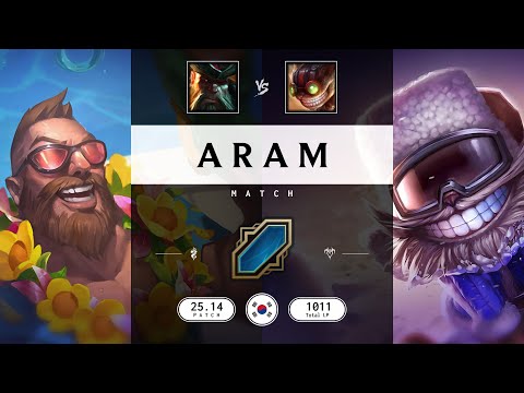 ARAM Match: Super Gangplank vs Super Ziggs - KR server Patch 25.14