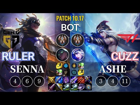 GEN Ruler Senna vs T1 Cuzz Ashe Bot - KR Patch 10.17