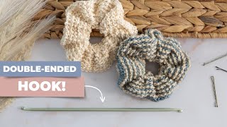 Quick Crochet Hair Scrunchies with a Double-Ended Crochet Hook?!