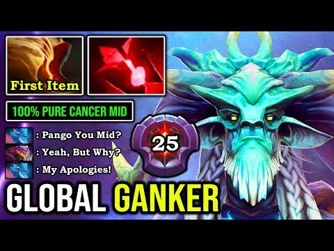 GLOBAL GANKER First Item Boots Deleted Mid Pango Spammer 100% Unkillable Pure Cancer Leshrac DotA 2