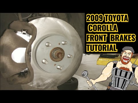 2009 - 2013 TOYOTA COROLLA FRONT BRAKES TUTORIAL / FRONT PADS + ROTORS 2009 2010 2011 2012 2013
