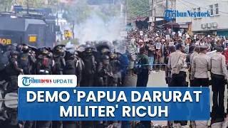 Demo Mahasiswa Bertajuk 'Papua Darurat Militer' di Waena Ricuh, Polisi Lepaskan Gas Air Mata