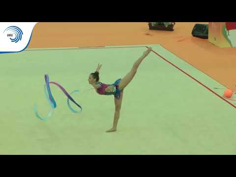 Eleni KELAIDITI (GRE) - 2018 Rhythmic Europeans, all around final ribbon