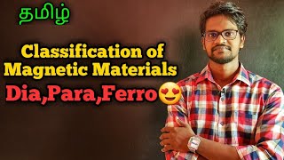 Classification|Magnetic|Materials|Diamagnetic|Paramagnetic|Ferromagnetic|Physics 12|Tamil|MurugaMP
