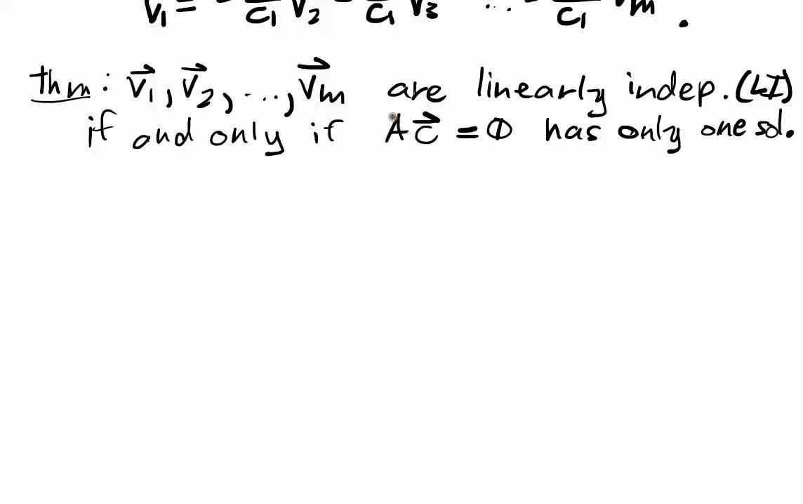 Linear Independence Lecture Part 1: Linear Independence and Rank