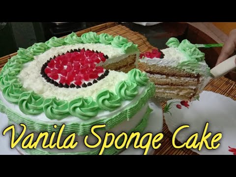 Vanila sponge cake|making and decoration| No oven|soft and tasty|easy and simple recipe|Malayalam|