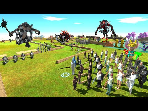 MODERN HUMANS SAVE INFERNALS vs DINOSAURS in PARKOUR ROAD -  ARBS