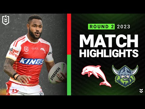NRL Highlights | NRL 2023 | Dolphins v Canberra Raiders | Match Highlights