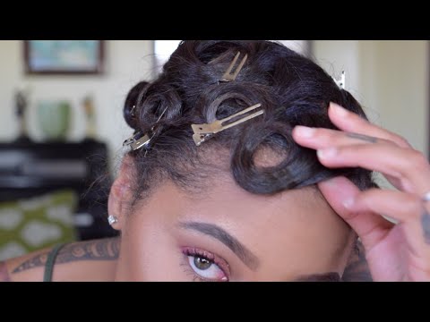 How To Pin Curl & Style Short Hair - YouTube