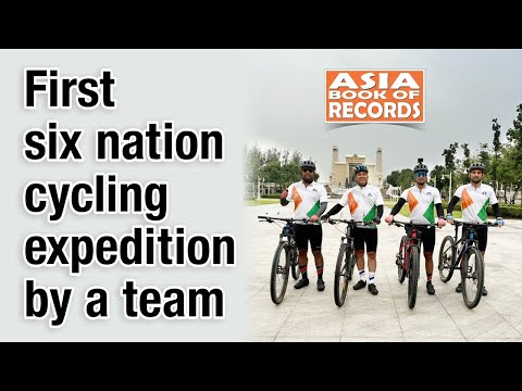First six nation cycling expedition by a team