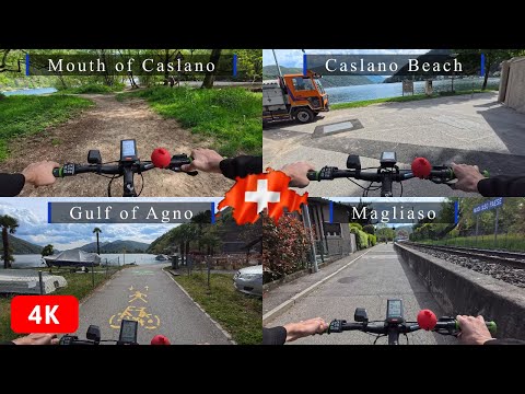 Switzerland, Agno, Magliaso and Caslano 4K mini bike tour.