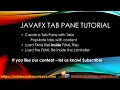 JavaFX Tutorial - Tab Pane and nested FXML Files