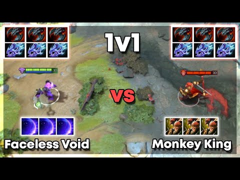 Faceless Void vs Monkey King with 3x Satanic and 3x Moon Shard - Dota 2 1v1