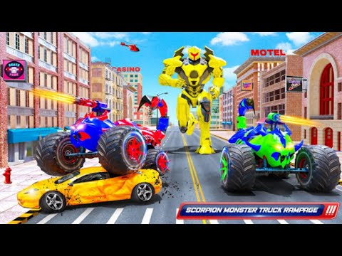 Flying Prado Robot Transform Car: Helicopter War  3d game - Android Gameplay