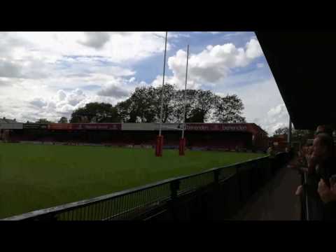 York City Knights vs Toronto Wolfpack, players entering the pitch.