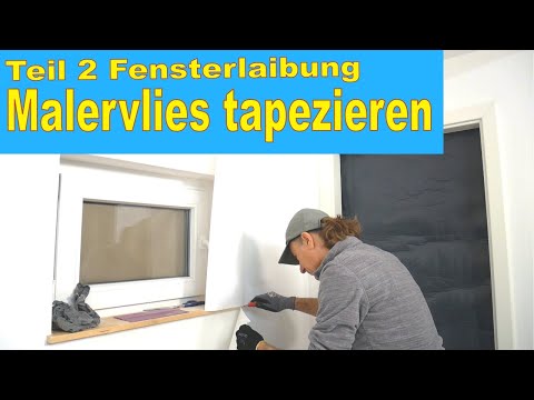 Wallpapering window reveals with painter's fleece