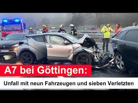 A7 near Göttingen: Accident involving nine vehicles and seven injured