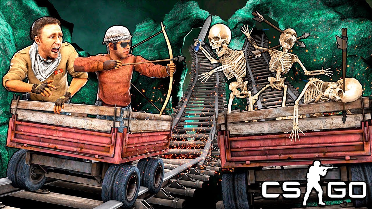 МЫ РАЗОБЬЕМСЯ! ОТКУДА СТОЛЬКО СКЕЛЕТОВ?! ГЛАВА 4 ШАХТА СМЕРТИ! СПАСАЕМСЯ ОТ ЛАВЫ В ВУЛКАНЕ В CS:GO