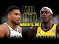 Milwaukee Bucks Vs Indiana Pacers Full Game Highlights March 15 2026 NBA Season