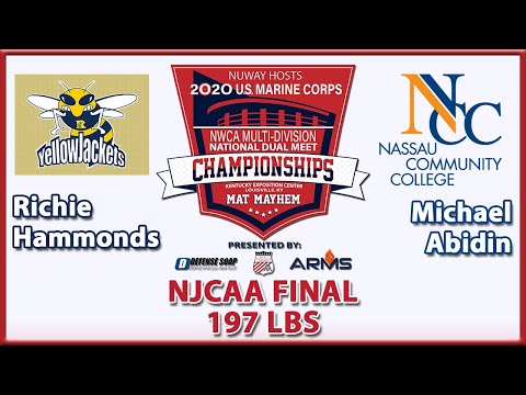 2020 NWCA Multi-Division National Duals | NJCAA FINAL | Hammonds vs Abidin ( 197 )