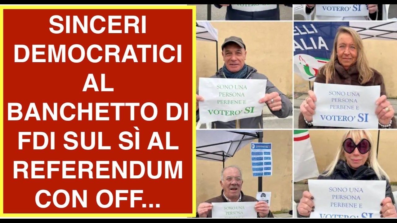 SINCERI DEMOCRATICI AL BANCHETTO DI FDI SUL SÌ AL REFERENDUM CON OFF...