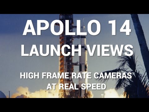 Apollo 14 Launch Views - High FPS Cameras, Real Speed, 60fps, Saturn V, NASA, 1971