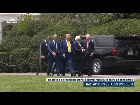 Decreto de Trump que confirma tarifaço sobre Brasil repercute entre senadores