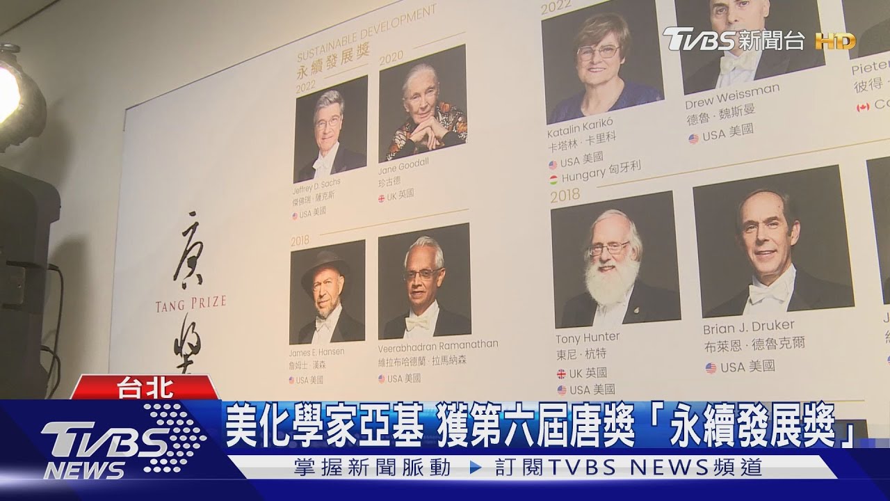 美化學家亞基　獲第六屆唐獎「永續發展獎」