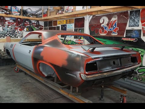 1971 Cuda Episode 8 Installing Quarters, trunk deck filler panel, tail panel, spoiler