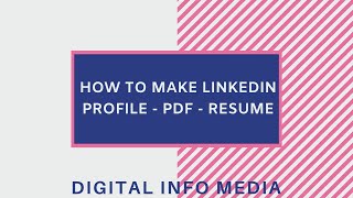 Download lagu How to Save Your LinkedIn Profile in PDF Format | How to save you're linked in profile✅✅| LinkedIn✅💯 mp3