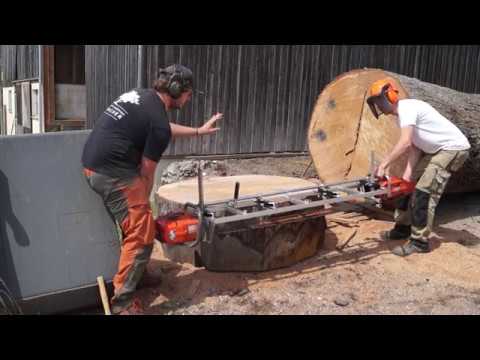 Baumscheibe vom Eichenstamm Ø 155 cm mit Kanadischem Sägewerk