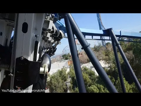 Back row point of view footage of Batman The Ride