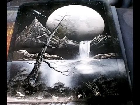 Граффити на бумаге. Лунная дорога №8 (Spray paint art).