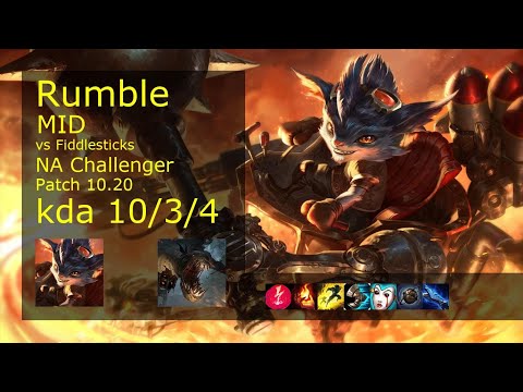 Rumble Mid vs Fiddlesticks - NA Challenger 10/3/4 Patch 10.20 Gameplay