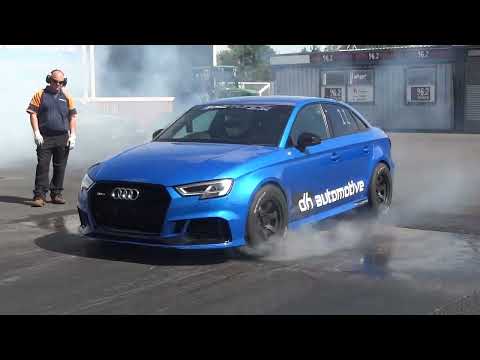 DH Automotive with MRC Tuning Audi RS3 6 cylinder class at Santa Pod Raceway Doorslammers 2022