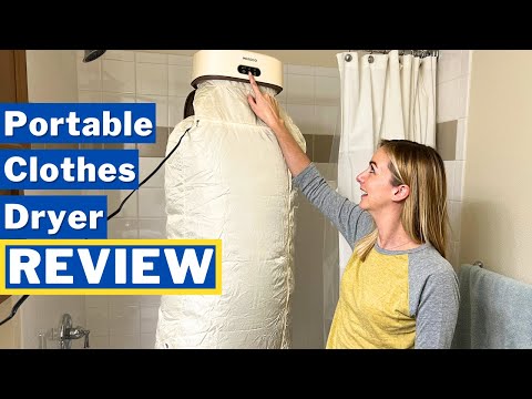 Generic Portable Clothes Dryer, 200-400W Multifunctional Small Dryer with Big Clothes Bags and Warm Shoe Expansion Tube for Travel Home Laundry video review thumbnail