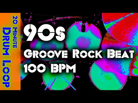90s Groove Rock Drum Loop 100 BPM- 20 Minute Beat
