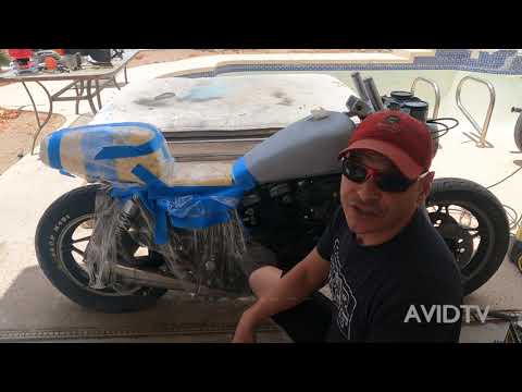 FIBERGLASSING THE REAR COWL 1983 MAGNA CAFE RACER #AVIDTV @AVIDTV123