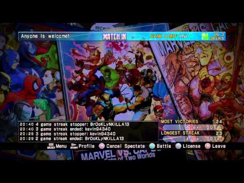 Ultimate Marvel vs  Capcom 3~ Lobby 10-13-2013 HD